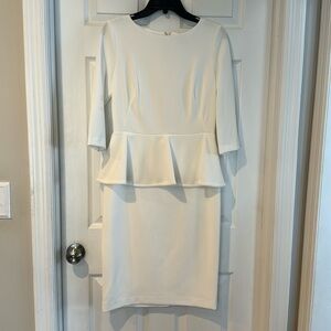 Calvin Klein Cream Peplum Dress